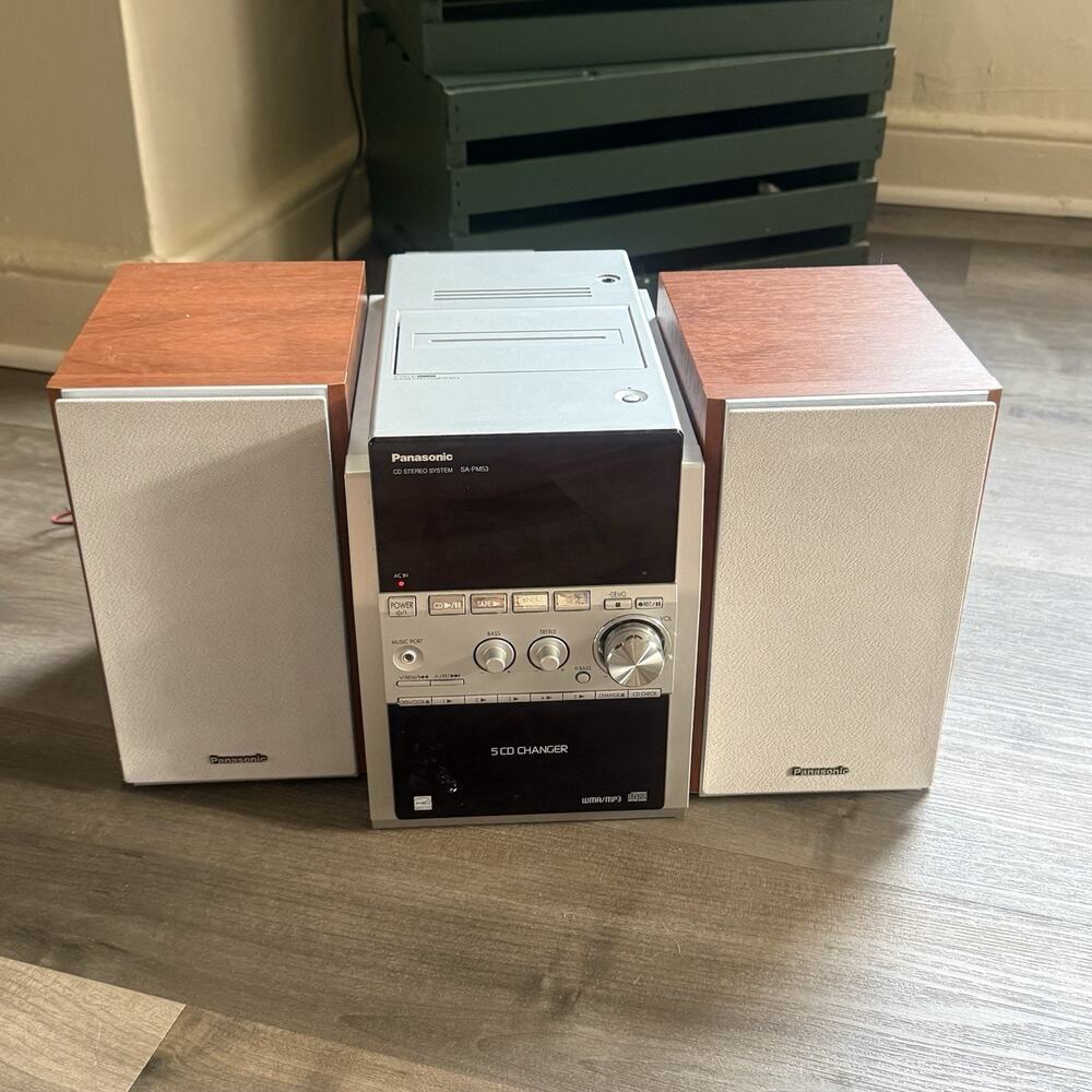 Panasonic SA-PM53 Digital 5-CD AMFM Stereo System No Remote Tested Works